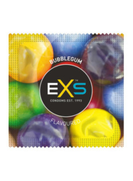 Préservatifs x2 lubrifiés en latex goût bubble gum 54mm - EXS400GUM